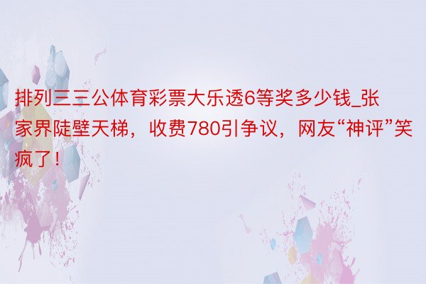 排列三三公体育彩票大乐透6等奖多少钱_张家界陡壁天梯，收费780引争议，网友“神评”笑疯了！